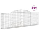 Arched Gabion Baskets 17 pcs 300x30x100/120 cm Galvanised Iron 3146534