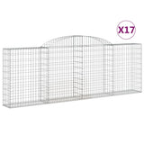 Arched Gabion Baskets 17 pcs 300x30x100/120 cm Galvanised Iron 3146534