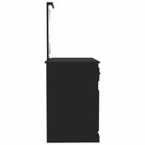 Dressing Table with LED Black 90x50x132.5 cm Engineered Wood 816769