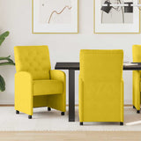 Dining Chairs with Wheels 2 pcs Yellow 58 x 67 x 97 cm Velvet 42017872
