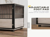 100cm Furniture Style Dog Crate Dog Cage End Table Indoor with 3 Doors Soft Washable Cushion, for T3398P376383