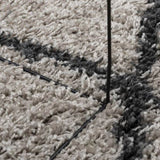 Shaggy Rug PAMPLONA High Pile Modern Beige and Anthracite 160x230 cm 375391