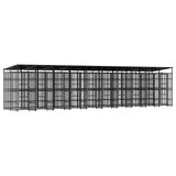 Outdoor Dog Kennel with Roof Steel 18.43 m 3097955