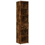 Slim Storage Cabinet Smoked Oak 40x42.5x225 cm Engineered Wood 3281284