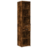 Slim Storage Cabinet Smoked Oak 40x42.5x225 cm Engineered Wood 3281284