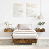 Bed Frame No Mattress Smoked Oak 100x200 cm Engineered Wood 861043
