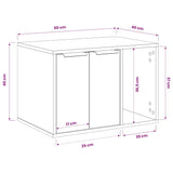 Cat Litter Box Enclosure Grey Sonoma 60x40x40 cm Engineered Wood 857729