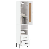 Highboard White 34,5x34x180 cm Engineered Wood 3200265