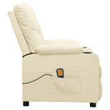 Massage Chair Cream Faux Leather 339132