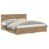 Bed Frame with Drawer Artisan Oak 180 x 200 cm Engineered Wood 3408237