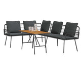 Garden Sofa Set 2 pcs Black Poly Rattan 3328652