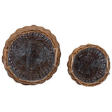 Planter Basket with Storage 2 pcs Brown Lacak Rattan 42020954