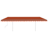 Manual Retractable Awning with LED 6x3 m Orange and Brown 3070005