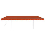 ZNTS Manual Retractable Awning with LED 6x3 m Orange and Brown 3070005