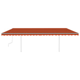 ZNTS Manual Retractable Awning with LED 6x3 m Orange and Brown 3070005