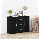 Sideboard Black Oak 91x29.5x65 cm Engineered Wood 862477
