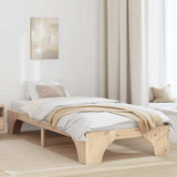 Bed Frame Natural 80 x 200 cm Solid Pine Wood 872965