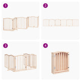 Dog Gate with Door Foldable 6 Panels 300 cm Poplar Wood 352205