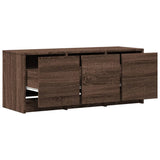 TV Cabinet with LED Brown Oak 97x34x40 cm Engineered Wood 852242