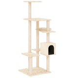 Cat Tree with Sisal Scratching Posts Cream 142 cm 171591