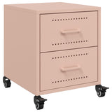 ZNTS Bedside Cabinets 2 pcs Pink 36x39x43.5 cm Steel 846629