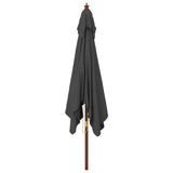Garden Parasol Anthracite Polyester, Solid hardwood, Laminated bamboo 363193