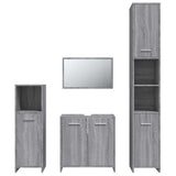 4 Piece Bathroom Furniture Set Grey Sonoma Engineered Wood 3154404