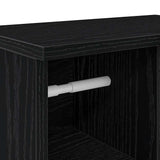 ZNTS Bathroom Cabinet with Roll Holder Black 39x22x90 cm 858525