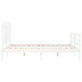 Bed Frame without Mattress White 160x200 cm Solid Wood 3195167