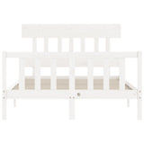Bed Frame without Mattress White 140x190 cm Solid Wood Pine 3193317