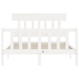 Bed Frame without Mattress White 140x200 cm Solid Wood Pine 3193337
