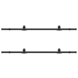 Sliding Door Hardware Kit 400 cm Steel Black 3295786