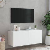 TV Wall Cabinet with LED Lights White 100x35x41 cm 837323