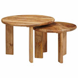 Nesting Coffee Tables 2 pcs Brown Solid Mango Wood 4104647