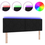 ZNTS LED Headboard Diamond Block Design Black 160 cm Fabric 3338228