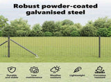 Ground Spike Fence Post 7 pcs Grey Powder-Coated Steel 42004252