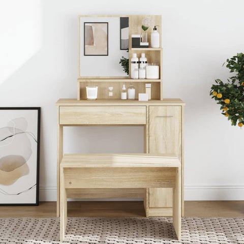 Dressing Table with Mirror Sonoma Oak 86.5x35x136 cm 802960