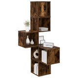 Wall Corner Shelf Smoked Oak 48 x 48 x 120 cm Engineered Wood 8012232