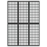Folding 3-Panel Room Divider Japanese Style 120x170 cm Black 352079