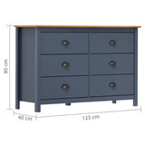 Sideboard Hill Grey 125x40x80 cm Solid Pine Wood 288985