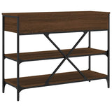 Console Table with Drawers and Shelves Brown Oak Engineered Wood 833407