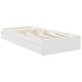 Storage Bed with Headboard White 90 x 200 cm Engineered Wood 3413131