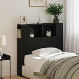 Headboard Cabinet with Shelf Black Oak Engineered Wood 862756