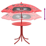 Patio Furniture Red Steel Compact Foldable Kids' Garden Set 41842