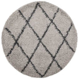 ZNTS Shaggy Rug High Pile Modern Beige and Anthracite Ø 280 cm 375403