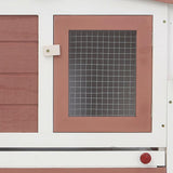 Outdoor Large Rabbit Hutch Brown and White 201x45x85 cm Wood 170844