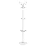 ZNTS Coat Stand with Umbrella Holder White 180 cm Powder-coated Iron 377102