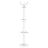 Coat Stand with Umbrella Holder White 180 cm Powder-coated Iron 377102