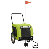 Pet Bike Trailer Green and Black Oxford Fabric and Iron 94025