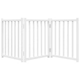 Dog Gate Foldable 3 Panels White 150 cm Solid Wood Fir 352276